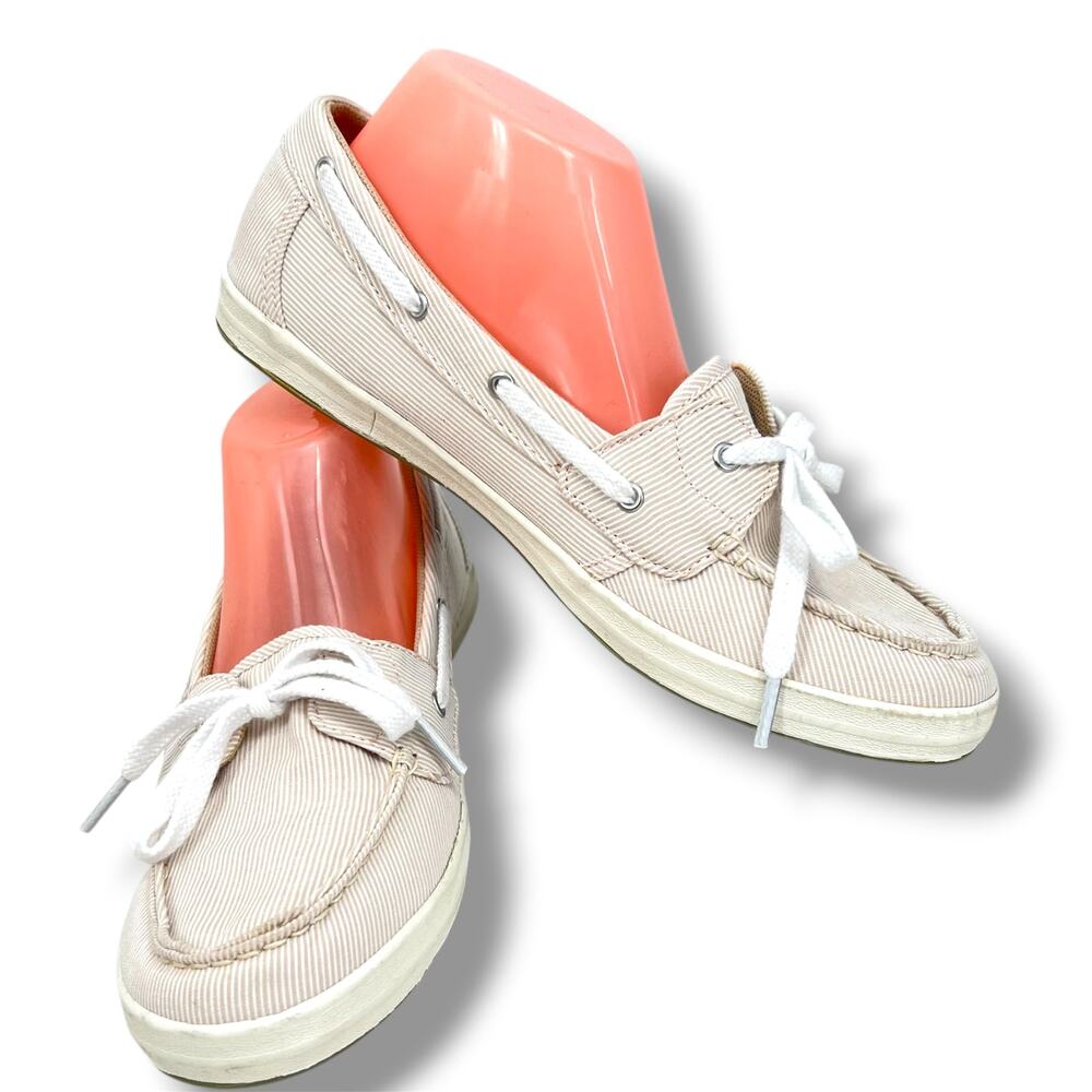 EASTLAND Woman's 'Skip' Canvas Top Siders Flat Shoes 9  Coastal  CleanGirl